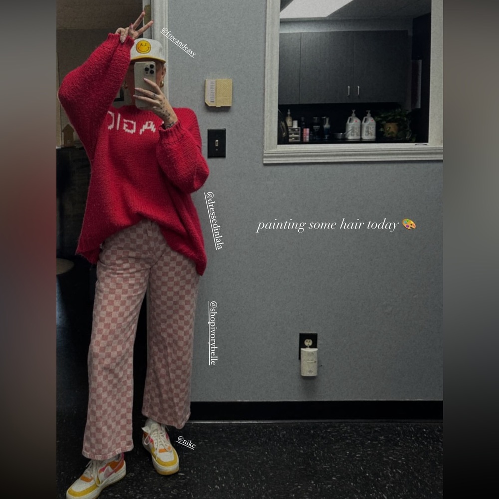 Cutest pink checked pants!!